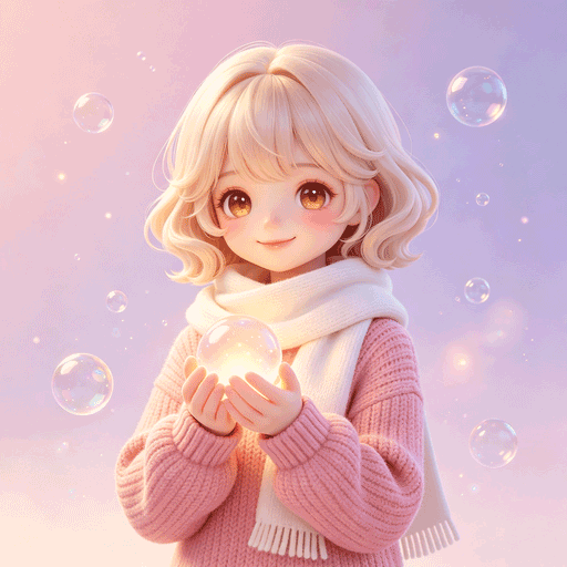 bubbly AI 陪伴少女的圆形头像